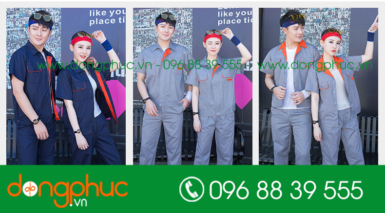 Mẫu bảo hộ màu ghi phối cam cộc tay